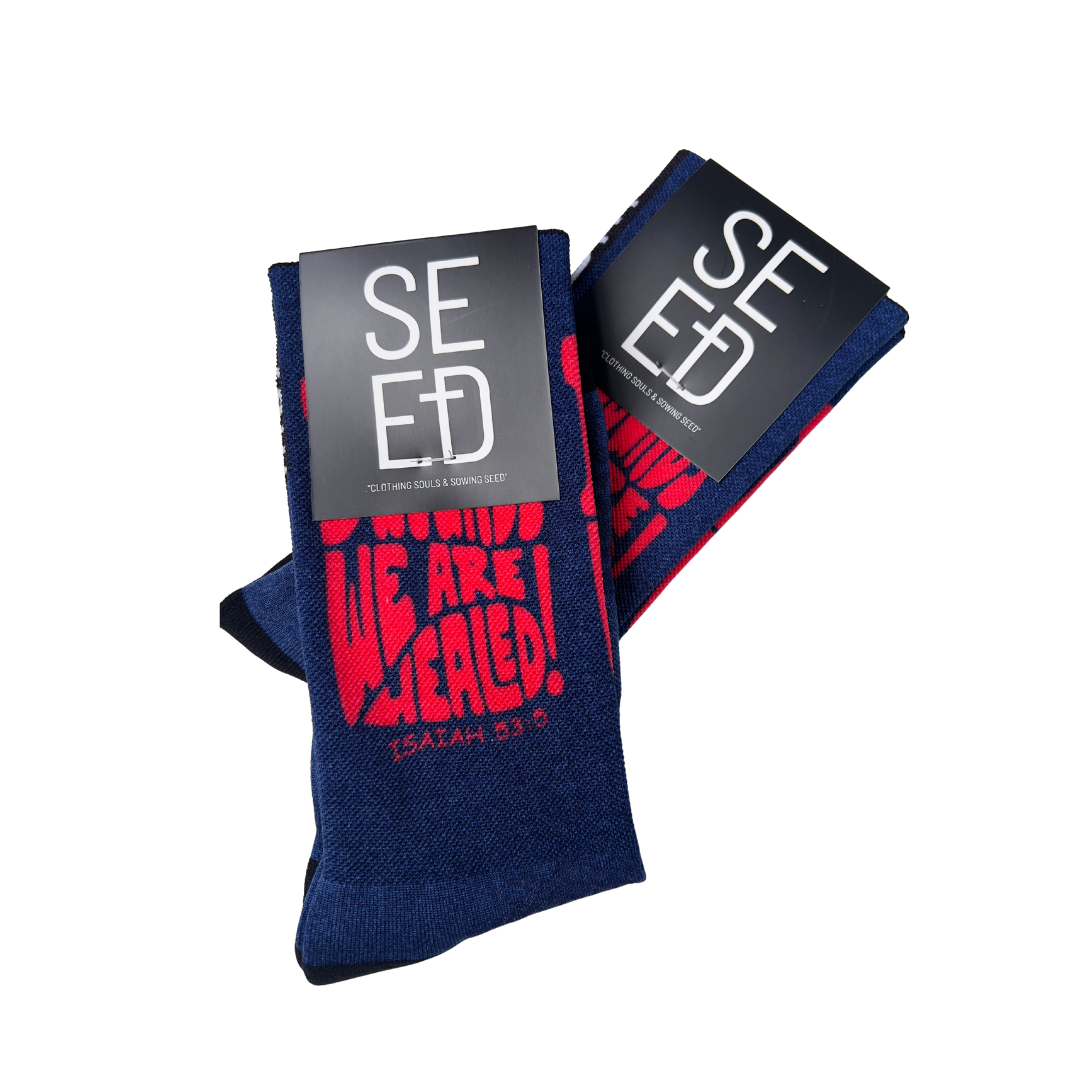 By His wounds we are healed - Premium Seed Socks