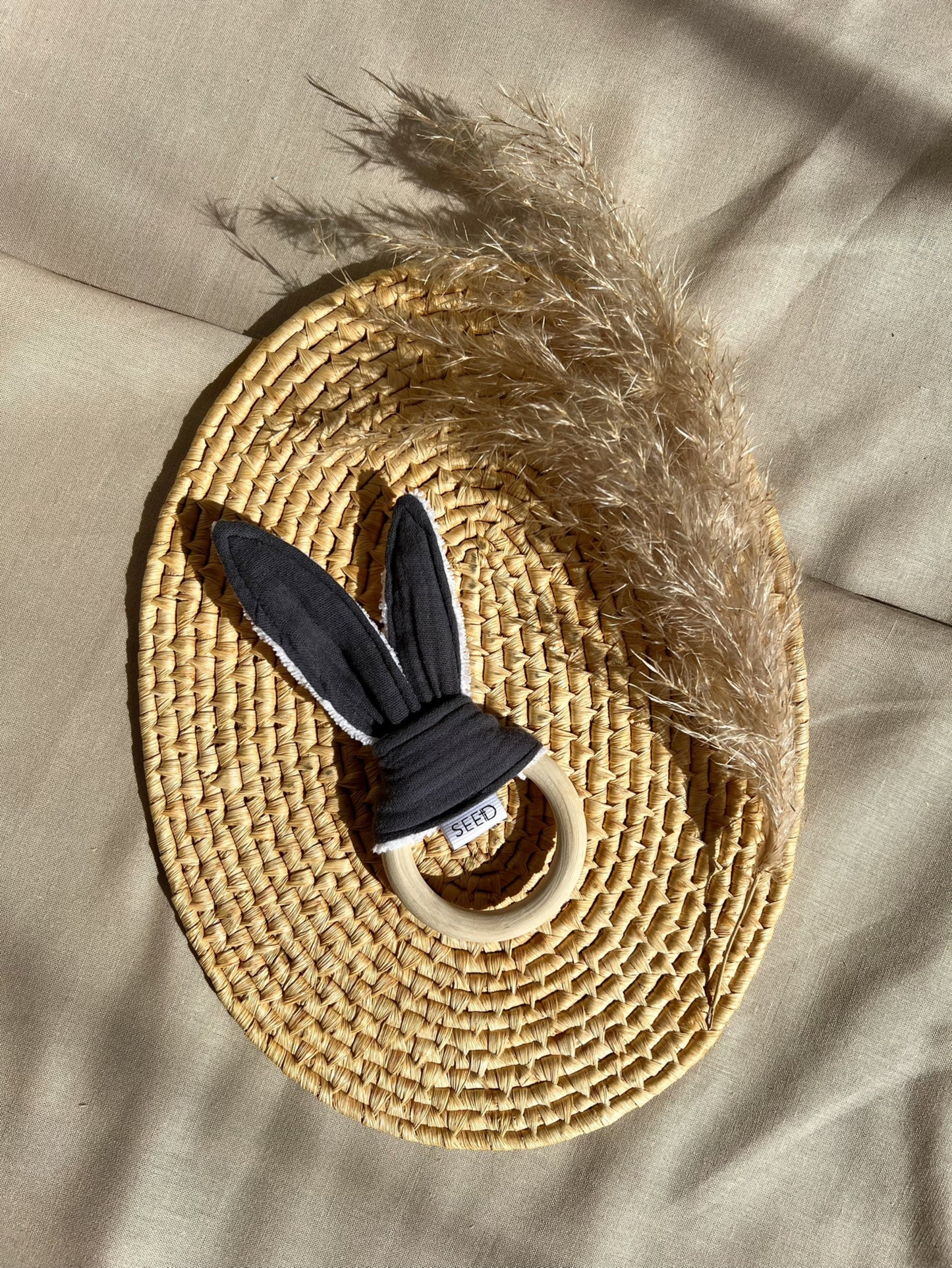 Muslin Bunny Ears Teething Ring