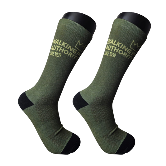 Walking in Authority (Dark Green)- Premium Seed Socks