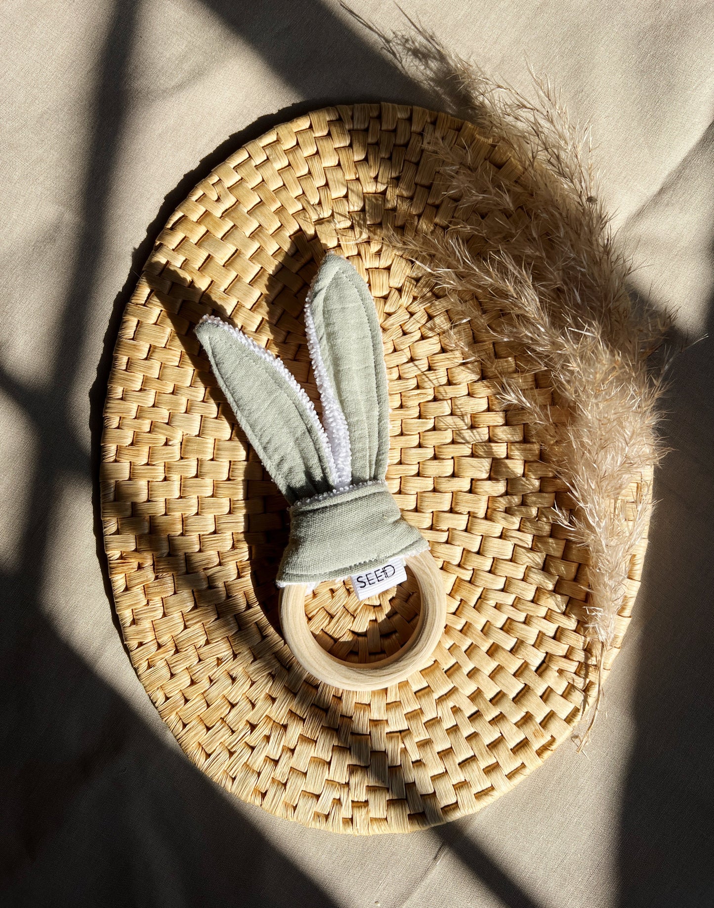 Muslin Bunny Ears Teething Ring