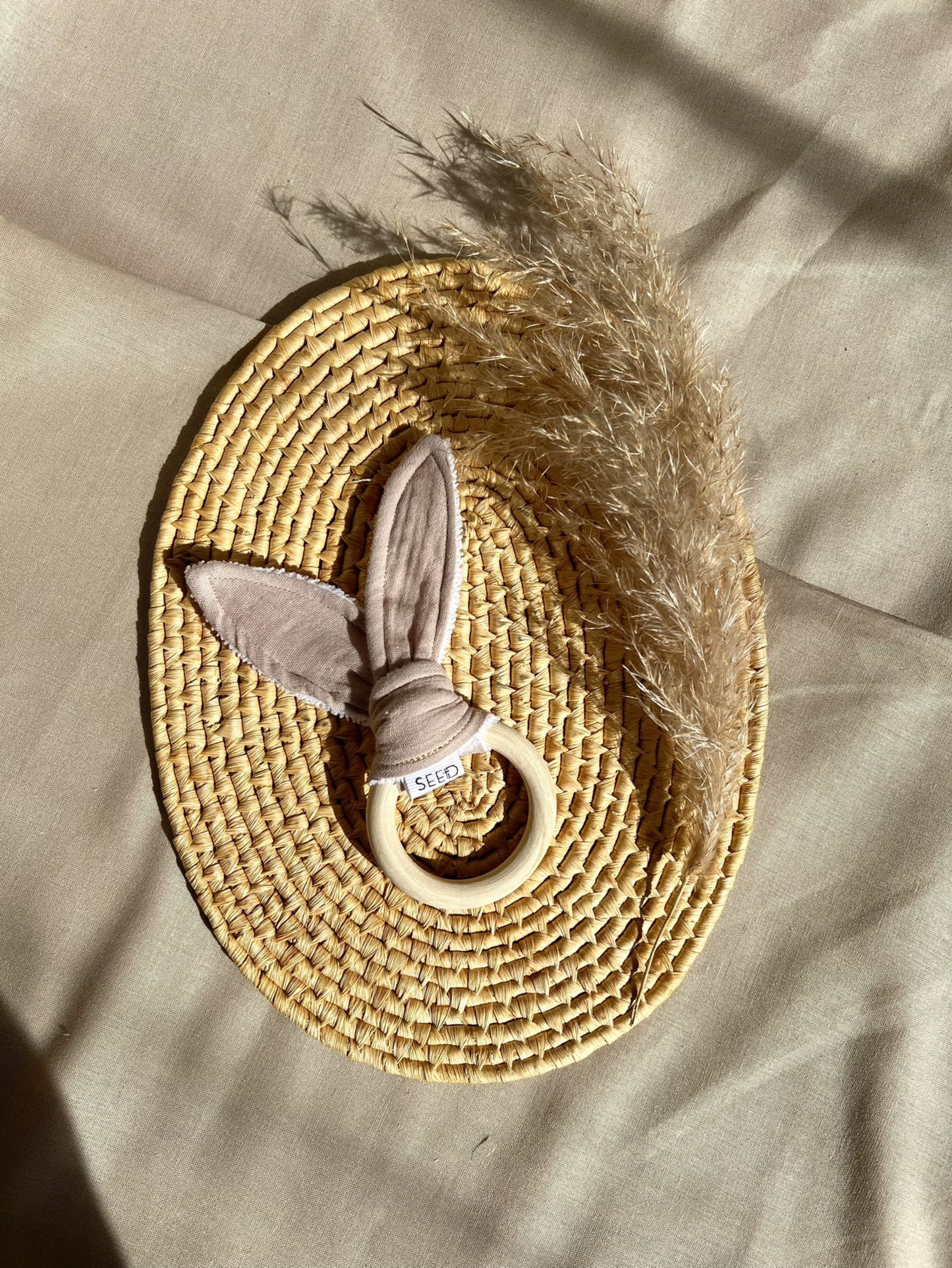 Muslin Bunny Ears Teething Ring