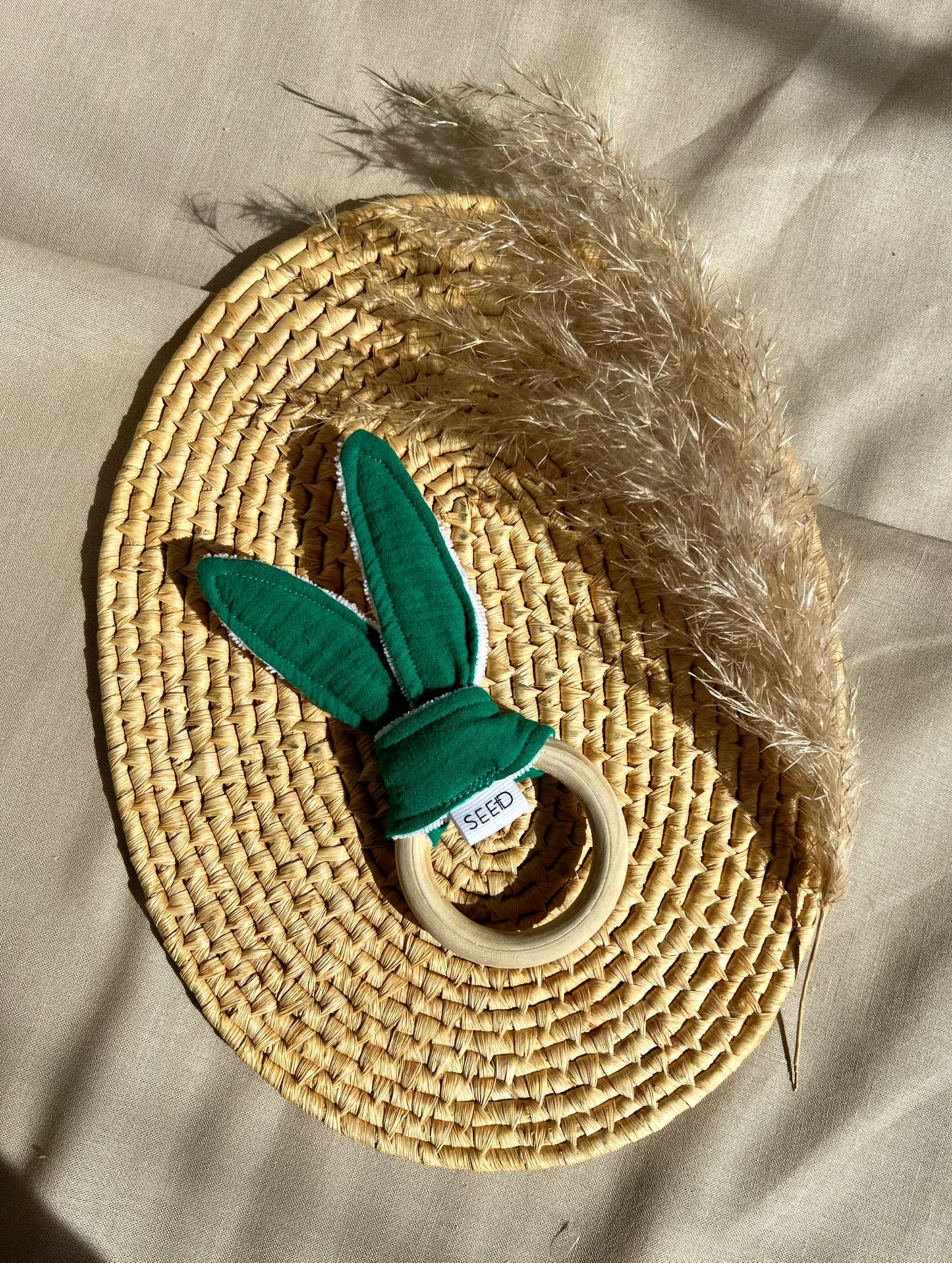 Muslin Bunny Ears Teething Ring