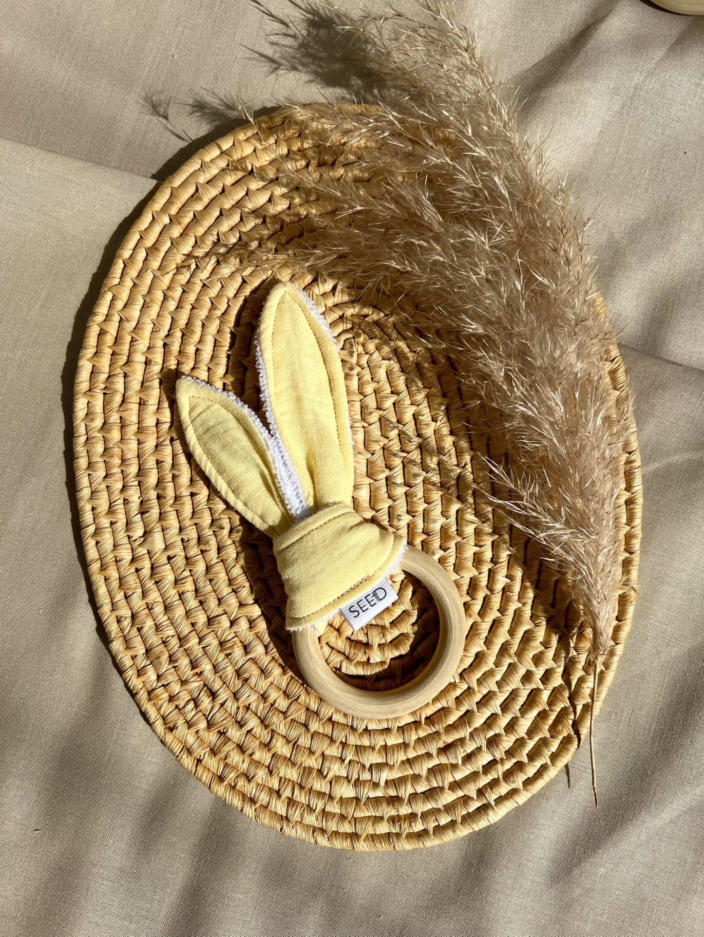 Muslin Bunny Ears Teething Ring
