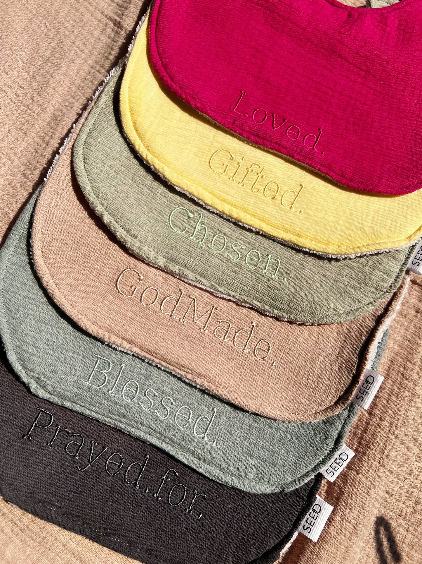 100% Cotton Muslin Bibs