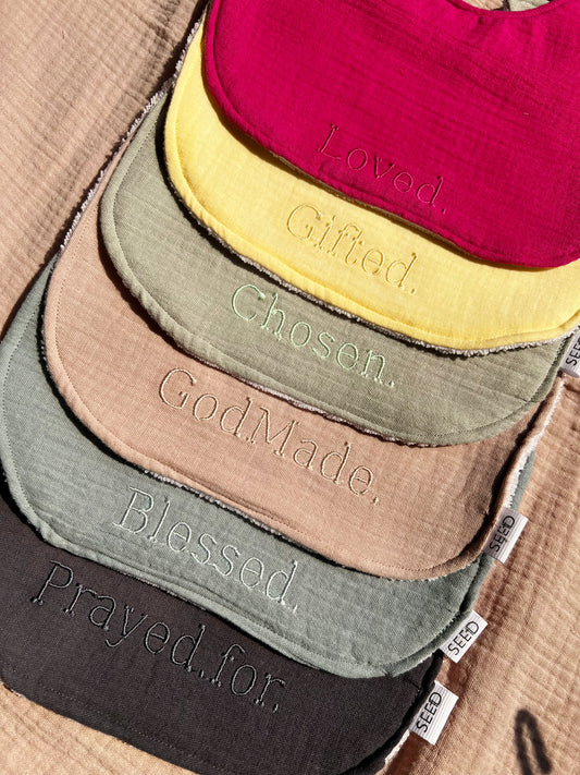 100% Cotton Muslin Bibs