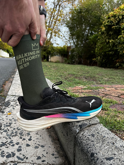 Walking in Authority (Dark Green)- Premium Seed Socks