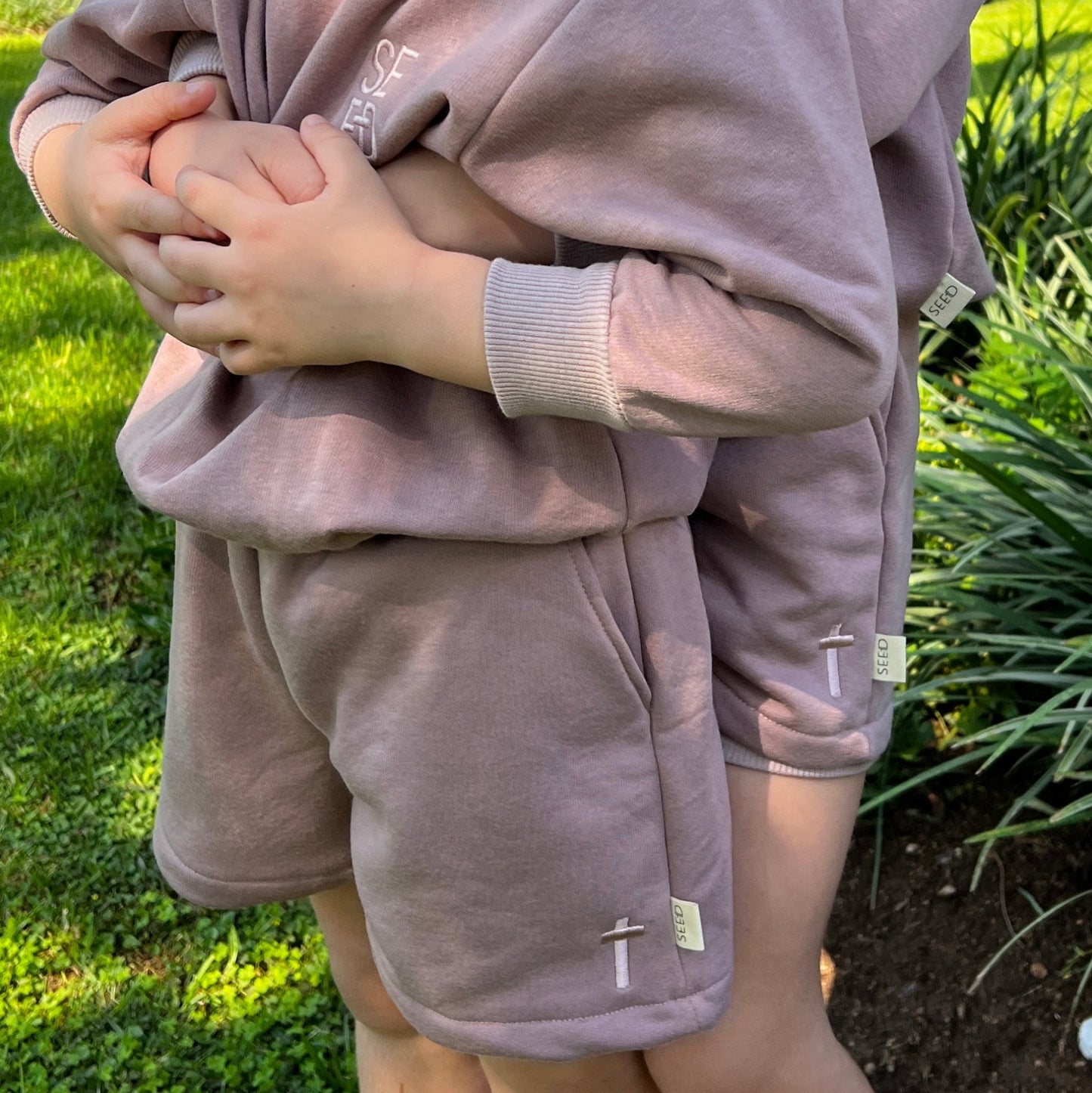 Kids Embroidered Fleece Shorts
