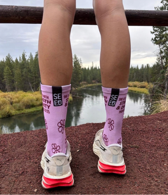 She is Clothed in Strength & Dignity (Light Pink) - Premium Seed Socks