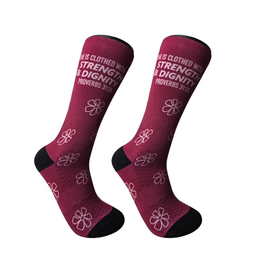 She is Clothed in Strength & Dignity-Premium Seed Socks