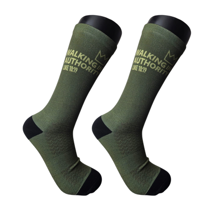 Walking in Authority (Dark Green)- Premium Seed Socks