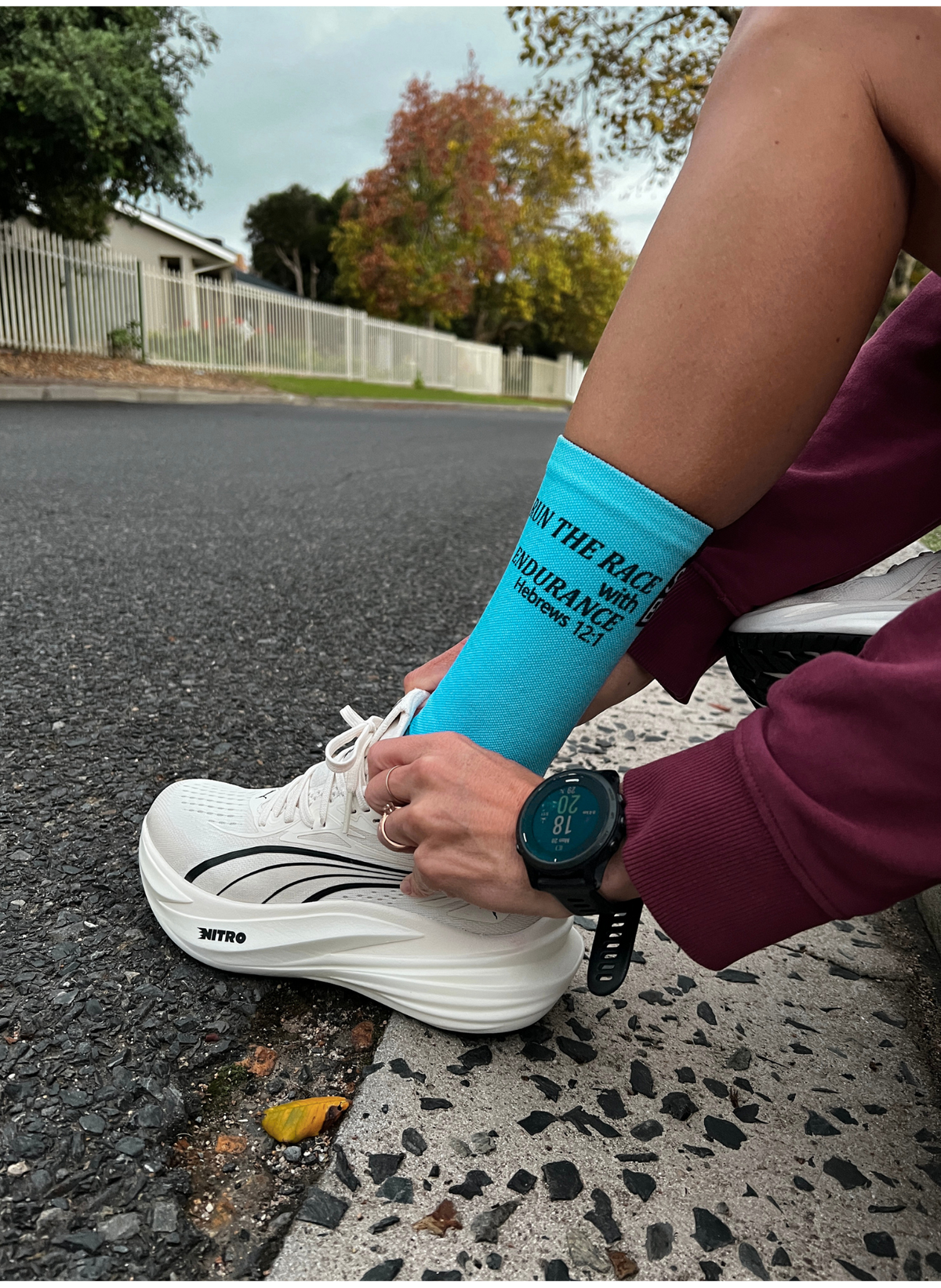 Run the race with Endurance (Light Blue) - Premium Seed Socks