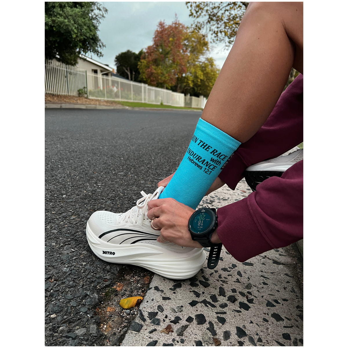 Run the race with Endurance (Light Blue) - Premium Seed Socks