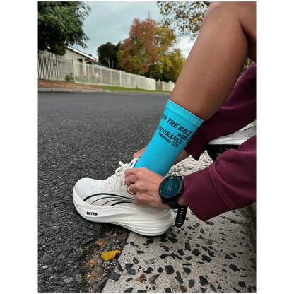 Run the race with Endurance (Light Blue) - Premium Seed Socks