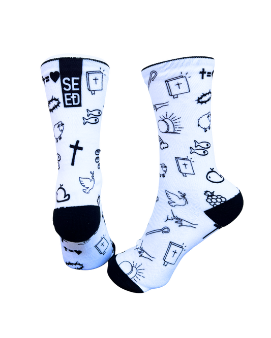 Scripture Scribbles - Premium Seed Socks