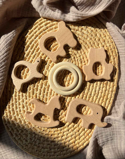 Wooden Animal and Ring Teethers